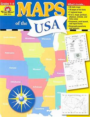 Maps of the USA: Grades 1-6 de Jo Ellen Moore