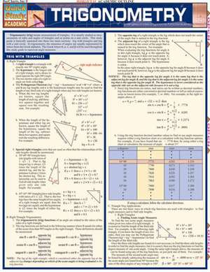 Trigonometry Laminate Reference Chart: Triangles, Circles, Trigonomic Functions, Sines de S. B. Kizlik