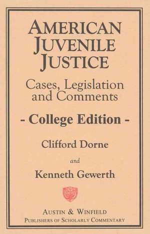 American Juvenile Justice de Clifford Dorne