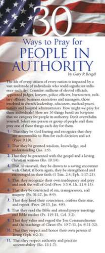 30 Ways to Pray for People in Authority 50-Pack de Gary Bergel