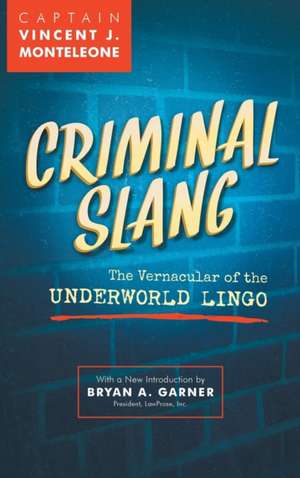 Criminal Slang de Vincent J. Monteleone