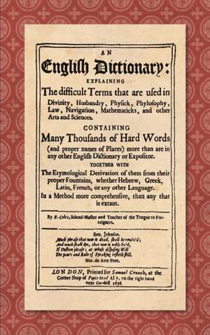 An English Dictionary (1676) de Elisha Coles