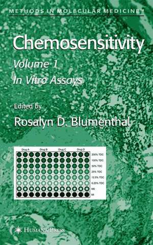Chemosensitivity: Volume I: In Vitro Assays de Rosalyn D. Blumenthal