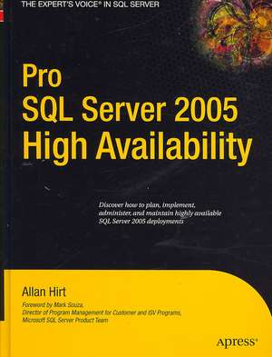 Pro SQL Server 2005 High Availability de Allan Hirt