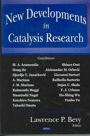 New Developments in Catalysis Research de Lawrence P. Bevy