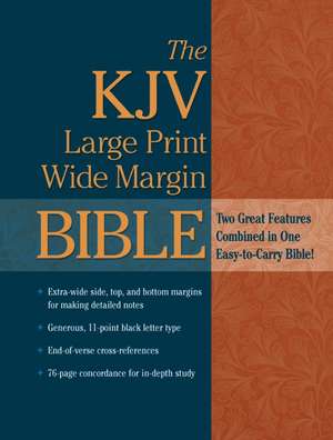 Holy Bible: King James Version, Burgundy Bonded, Wide Margin de Not Available (NA)