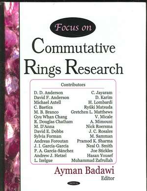 Focus on Commutative Rings Research de Ayman Badawi