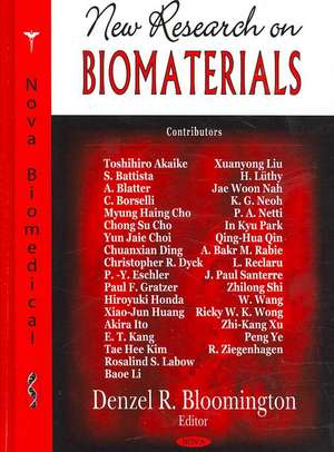 New Research on Biomaterials de Denzel R. Boomington