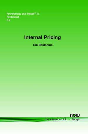 Internal Pricing de Tim Baldenius