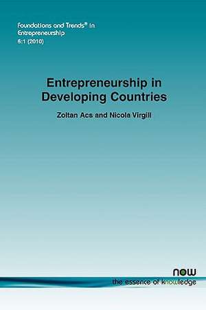 Entrepreneurship in Developing Countries de Zoltan Acs