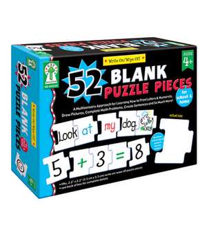 Write On/Wipe Off 52 Blank Puzzles Pieces: A Multisenory Approach for Learning How to Print Letters & Numerals, Draw Pictures, Complete Math Problems, de Sherrill B. Flora