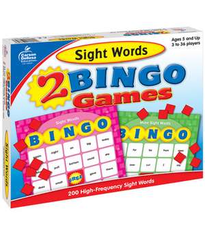 Sight Words: 2 Bingo Games [With 2-Sided Game Cards, Calling Cards and Tokens and Answer Mat] de Carson-Dellosa Publishing