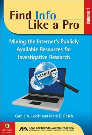 Find Info Like a Pro, Volume 1 de Carole E. Levitt