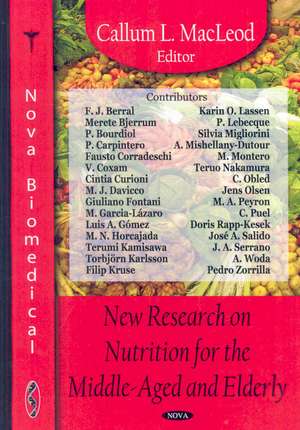 New Research on Nutrition for the Middle-Aged and Elderly de Callum L. MacLeod