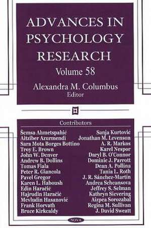 Advances in Psychology Research de Alexander M. Columbus