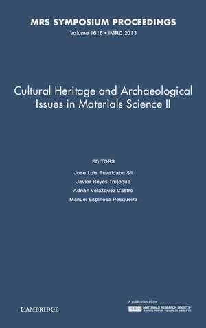 Cultural Heritage and Archaeological Issues in Materials Science II: Volume 1618 de Jose Luis Ruvalcaba Sil