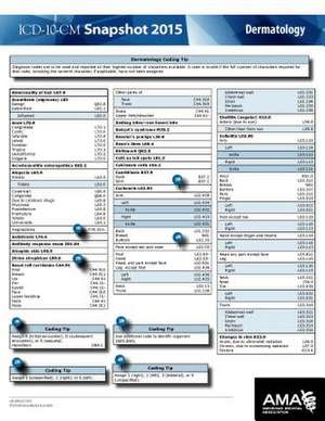 ICD-10-CM 2015 Snapshot Card - Dermatology de American Medical Association