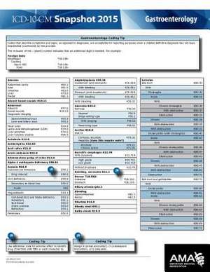 ICD-10-CM 2015 Snapshot Card - Gastroenterology de American Medical Association