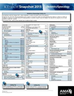 ICD-10-CM 2015 Snapshot Card - Obstetrics/Gynecology de American Medical Association