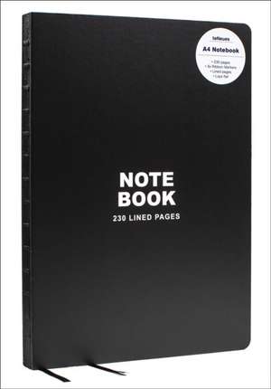 Teneues - Notebook Hardcover A4 - 230 Lined Pages with Lay Flat Binding, Classic Black: A4 Notebook