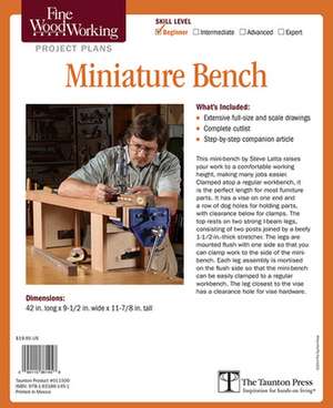 Fine Woodworking's Miniature Bench Plan de Steve Latta