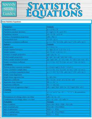 Statistics Equations (Speedy Study Guides de Speedy Publishing Llc