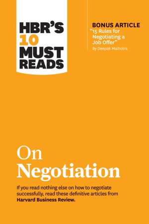 HBR Must Read on Negotiation de Harvard Business Review