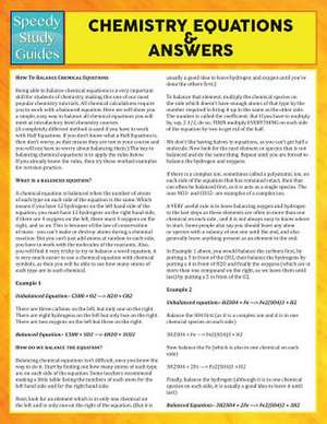 Chemistry Equations & Answers de Speedy Publishing Llc