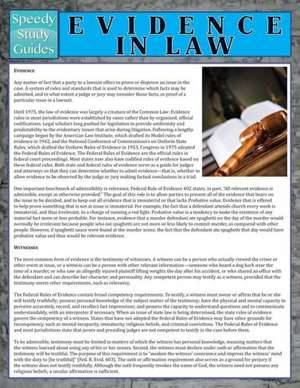 Evidence in Law de Speedy Publishing LLC