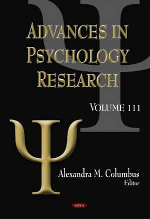 Columbus, A: Advances in Psychology Research de Alexandra M Columbus