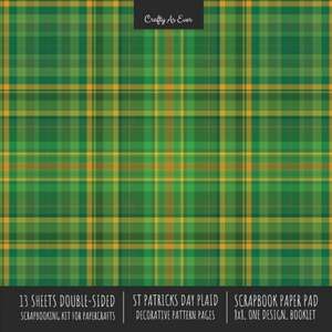 St. Patrick's Day Plaid Scrapbook Paper Pad 8x8 Scrapbooking Kit for Cardmaking Gifts, DIY Crafts, Printmaking, Papercrafts, Green Decorative Pattern Pages de Crafty As Ever