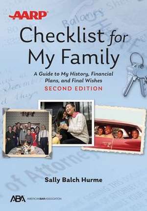 Aba/AARP Checklist for My Family de Sally Balch Hurme