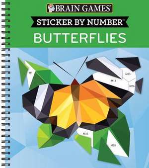 Brain Games - Sticker by Number: Butterflies (28 Images to Sticker) de Publications International Ltd