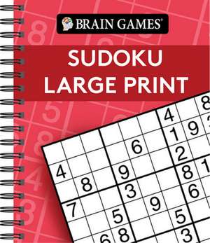 Brain Games - Sudoku Large Print (Red) de Publications International Ltd