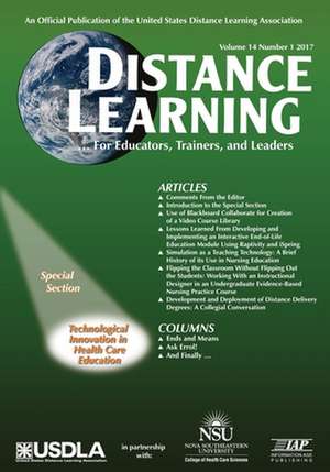 Distance Learning - Volume 14 Issue 1 2017 de Charles Schlosser