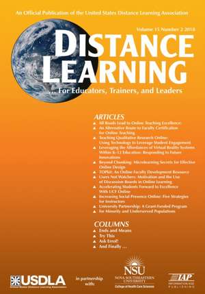 Distance Learning Vol 15 Issue 2 de Michael Simonson