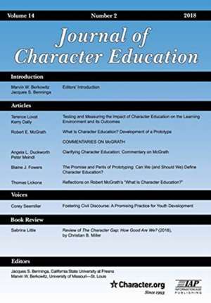 Journal of Character Education Volume 14 Issue 2 2018 de Jacques S. Benninga