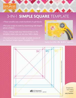 fast2cut 3-in-1 Simple Square Template de Judy Gauthier