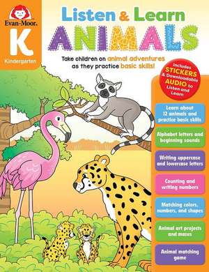 Animals, Kindergarten Workbook de Evan-Moor Educational Publishers