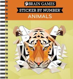 Brain Games - Sticker by Number: Animals - 2 Books in 1 (42 Images to Sticker) de Publications International Ltd