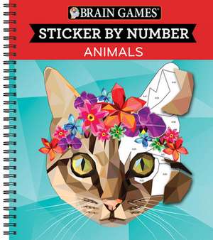 Brain Games - Sticker by Number: Animals (28 Images to Sticker) de Publications International Ltd