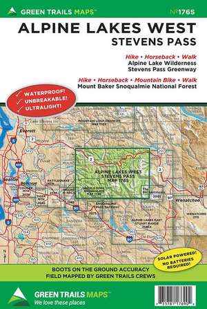 Alpine Lakes West Stevens Pass, Wa No. 176s de Green Trails Maps