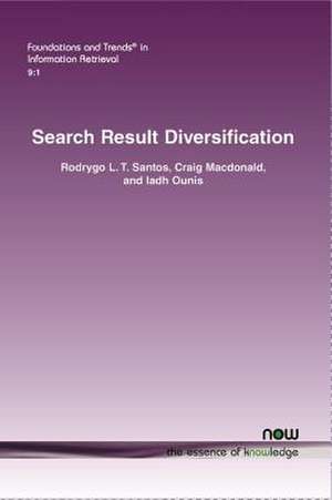 Search Result Diversification de Santos Rodrygo L T