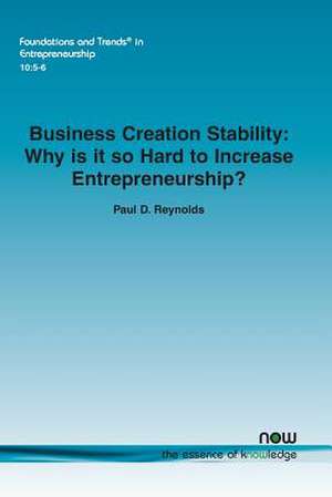 Business Creation Stability de Paul D. Reynolds