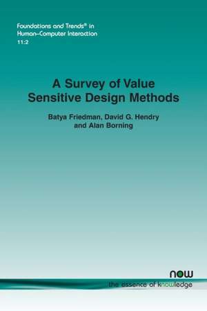 A Survey of Value Sensitive Design Methods de Batya Friedman