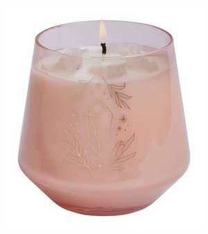 Rose Quartz Crystal Healing Scented Glass Candle de Insight Editions