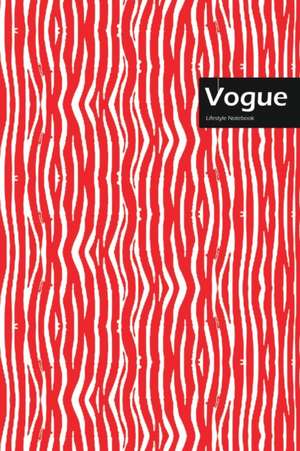 Vogue Lifestyle, Animal Print, Write-in Notebook, Dotted Lines, Wide Ruled, Medium Size 6 x 9 Inch, 144 Sheets (Red) de Design