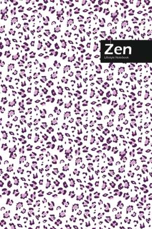 Zen Lifestyle, Animal Print, Write-in Notebook, Dotted Lines, Wide Ruled, Medium Size 6 x 9 Inch (Purple) de Design