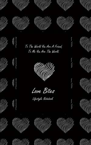 Love Bites Lifestyle Write-in Notebook, Dotted Lines, 288 Pages, Wide Ruled, Size 6" x 9" (A5) Hardcover (Black) de Design