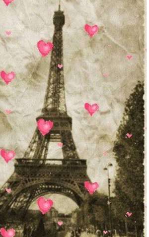 paris Eiffel Tower pink hearts Vintage creative blank page journal de Michael Huhn